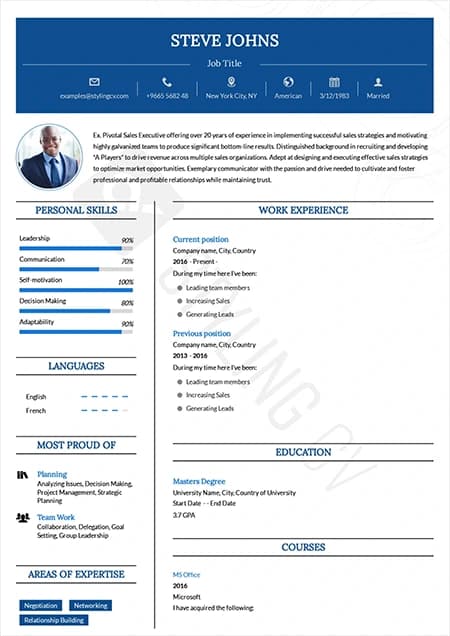 Confidence — ATS-friendly professional resume template preview | StylingCV