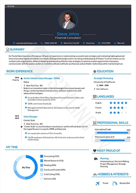 Diamond — ATS-friendly professional resume template preview | StylingCV