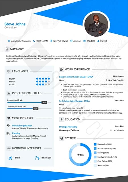 Modern — modern professional resume template preview | StylingCV