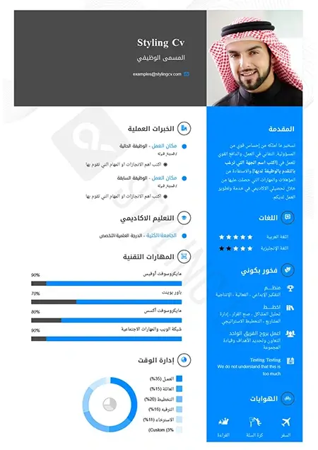 النموذج الإنجليزي قالب سيرة ذاتية