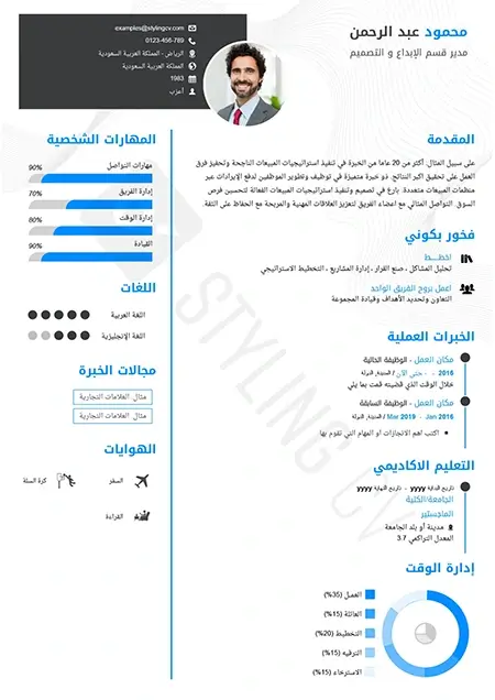 النموذج الخليجي قالب سيرة ذاتية