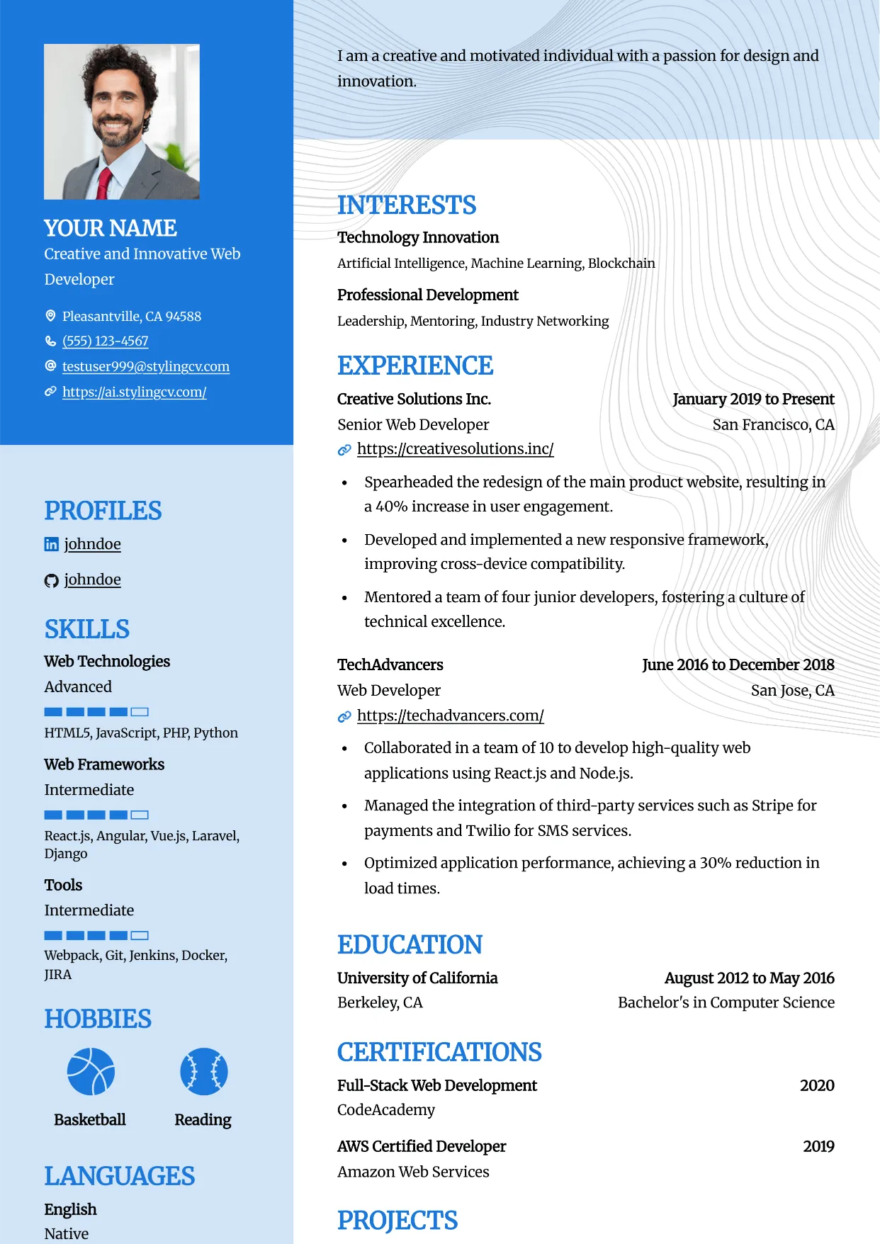 Bold Resume Template