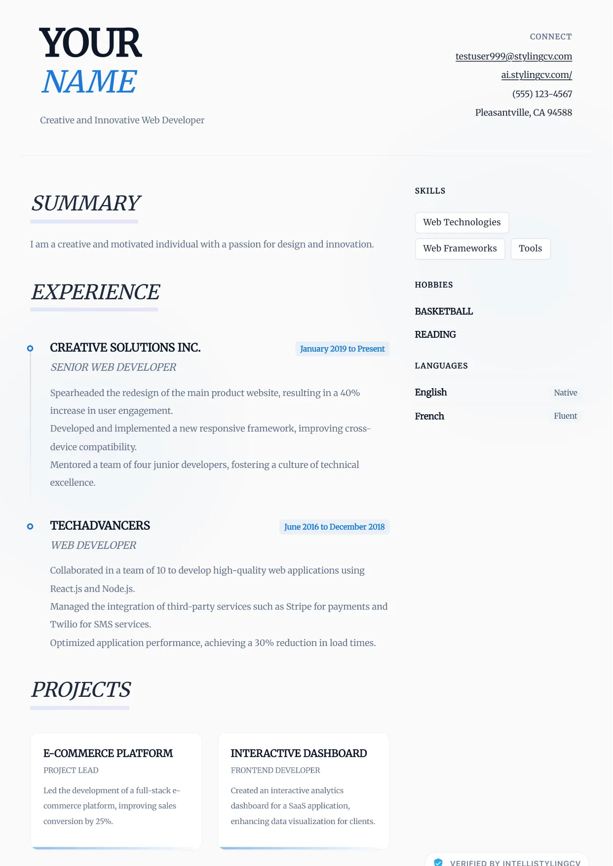 Ethereal Resume Template