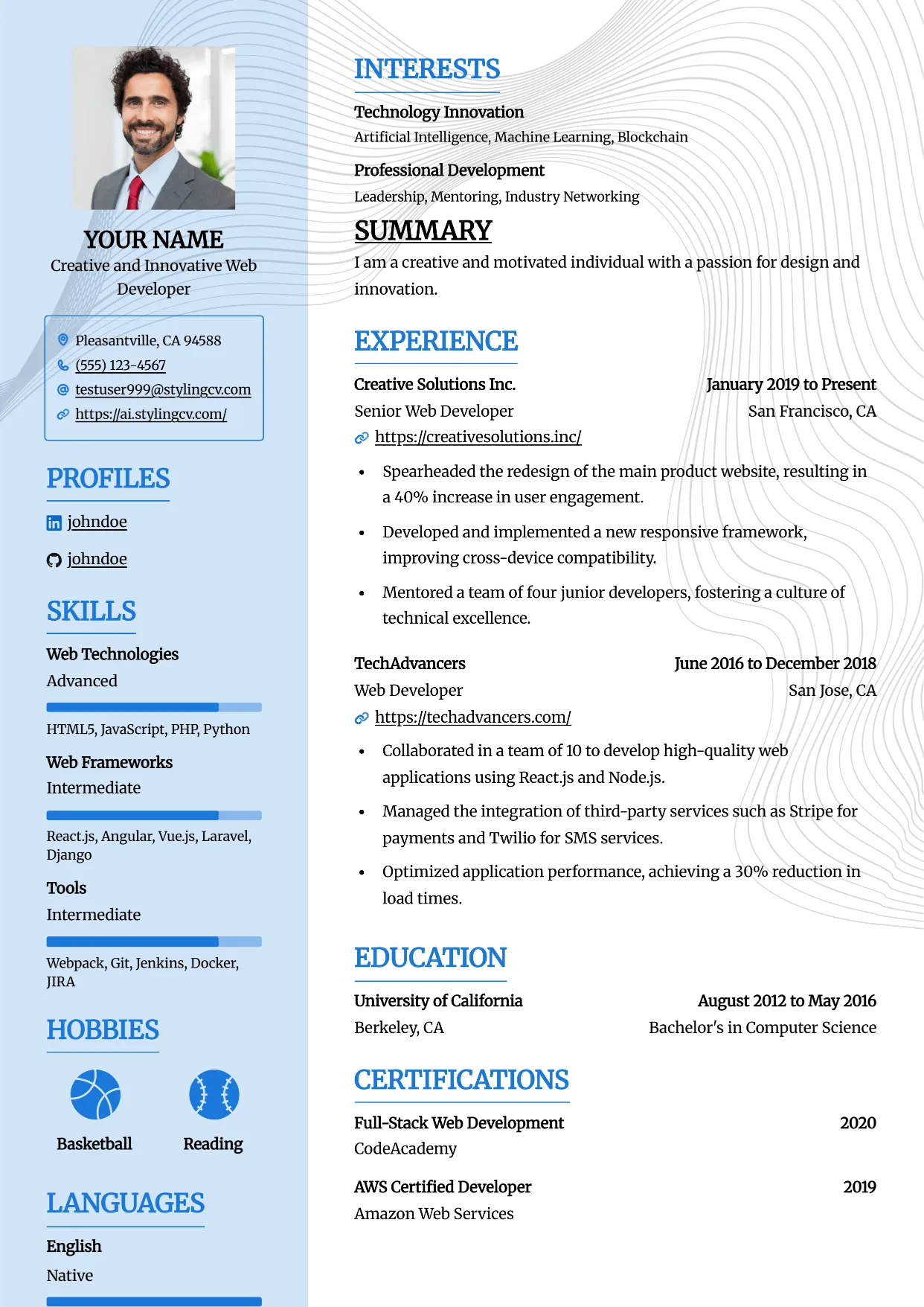 Framed Resume Template