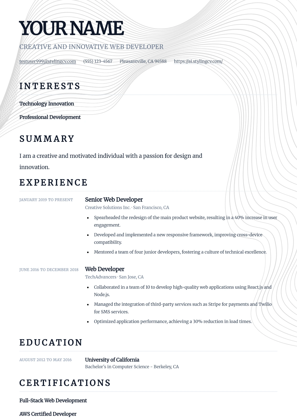 Minimal Resume Template