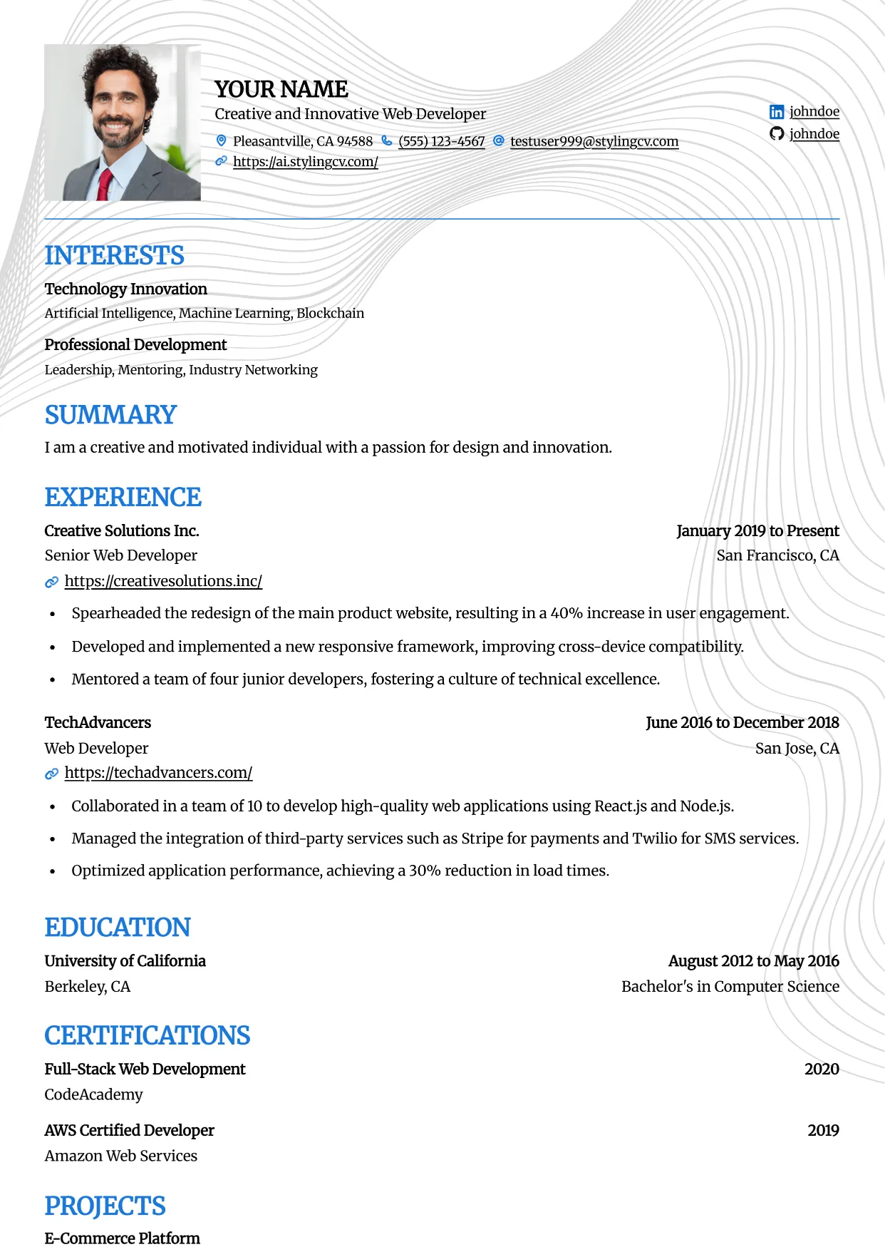 Onyx Resume Template