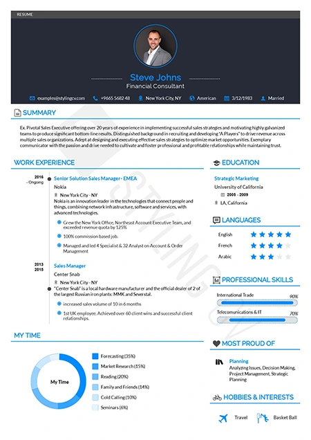 Diamond — ATS-friendly professional resume template preview | StylingCV