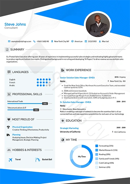 Modern — modern professional resume template preview | StylingCV
