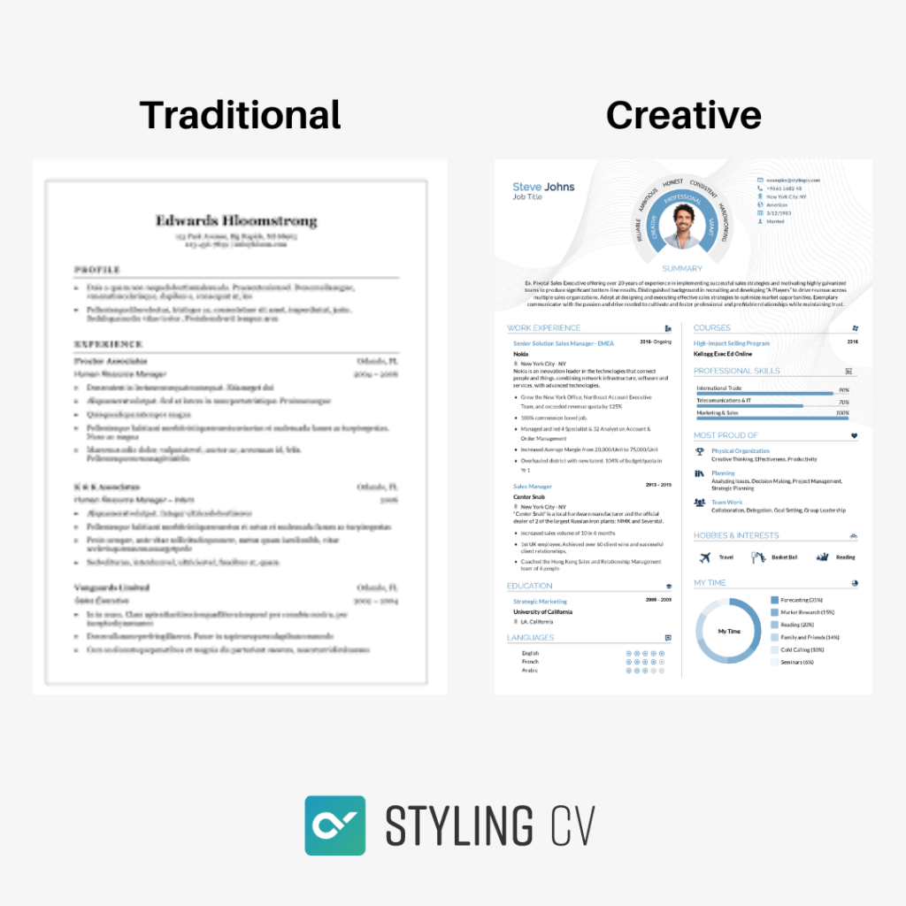 traditional vs modern resume