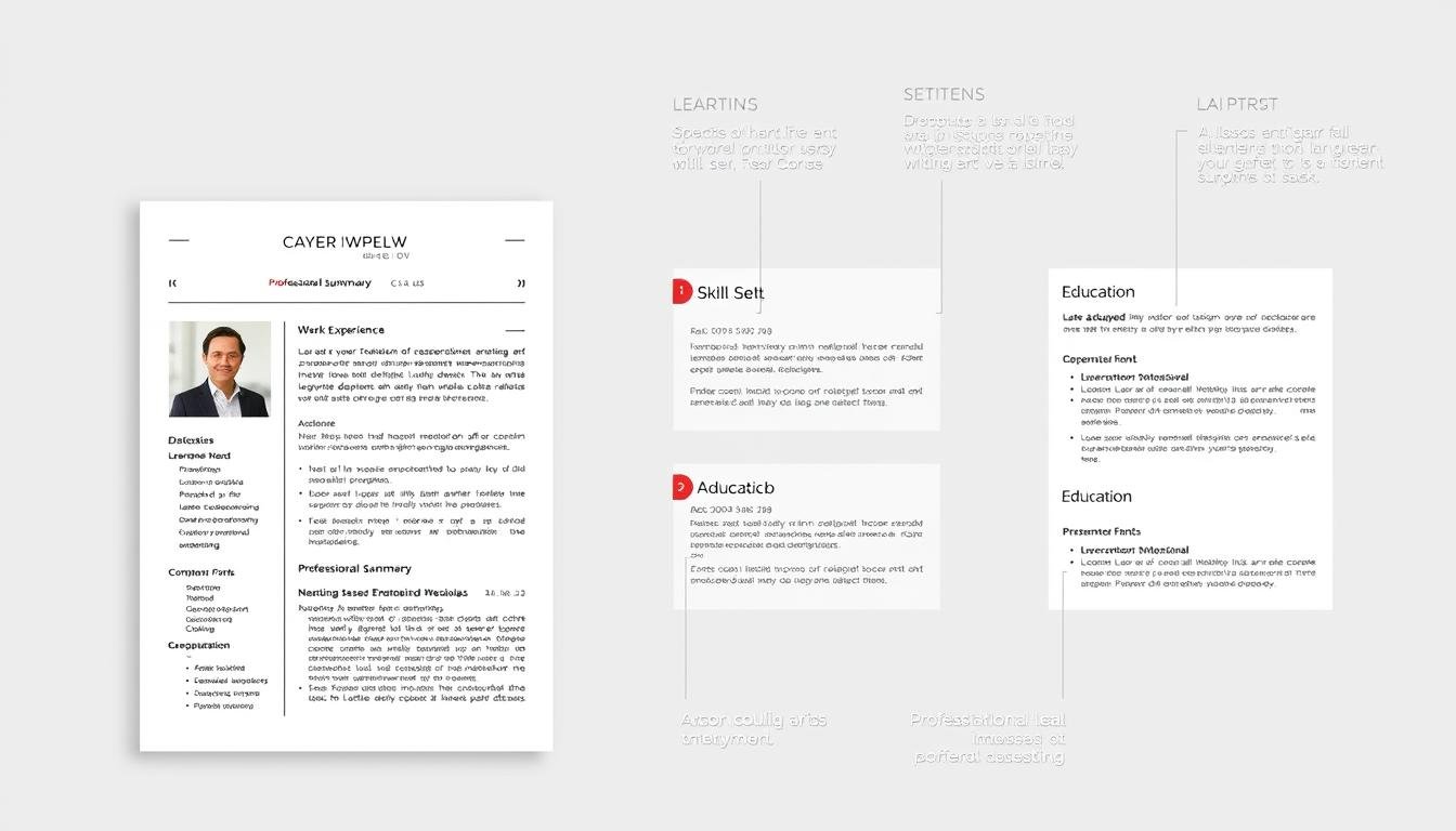 CV template layout showing key elements of an effective CV design