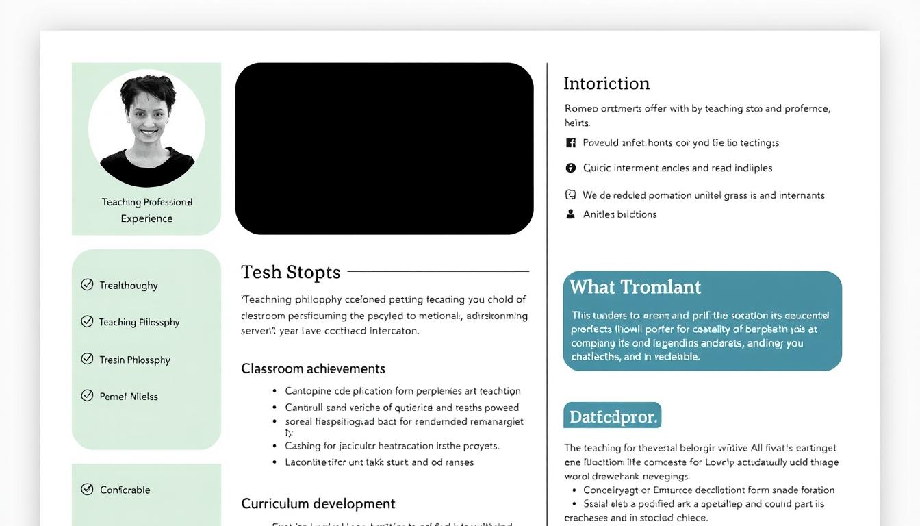 Education sector CV example with teaching experience highlighted