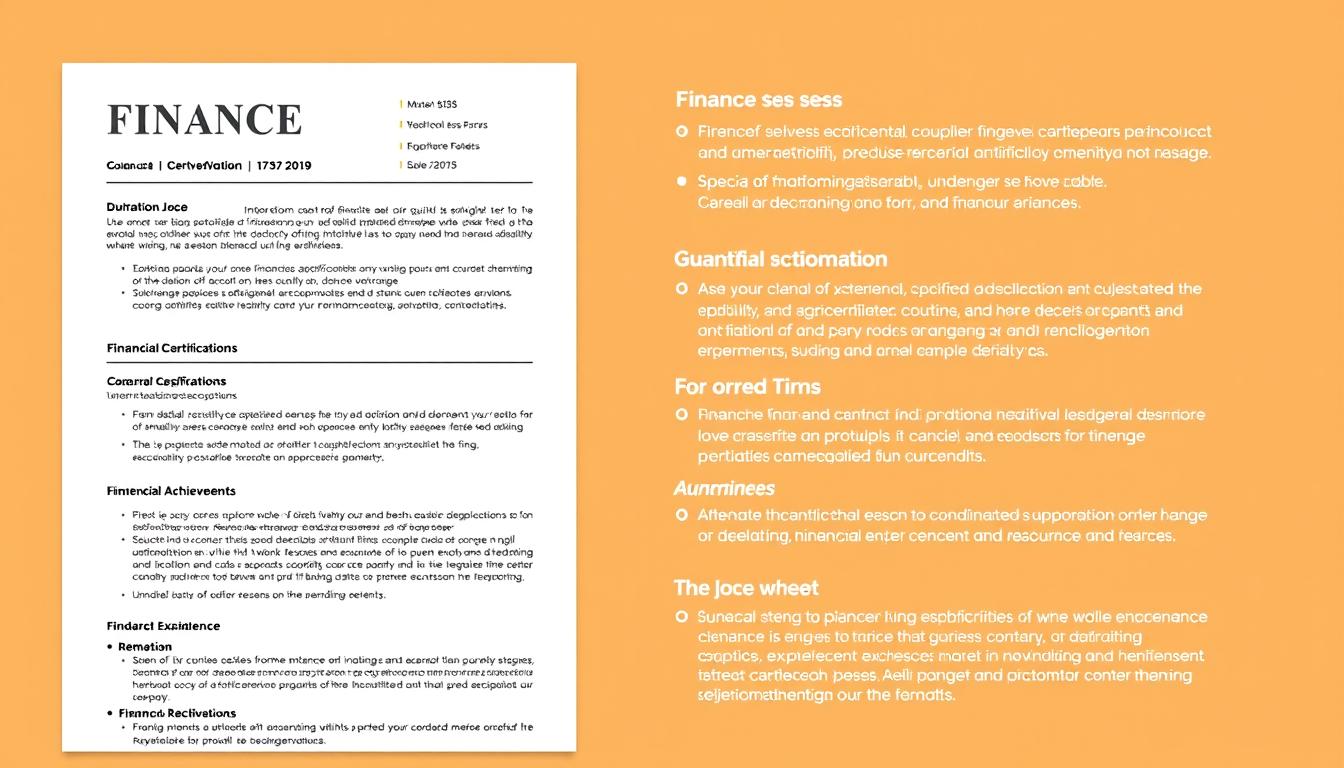 Finance sector CV example with quantifiable achievements highlighted