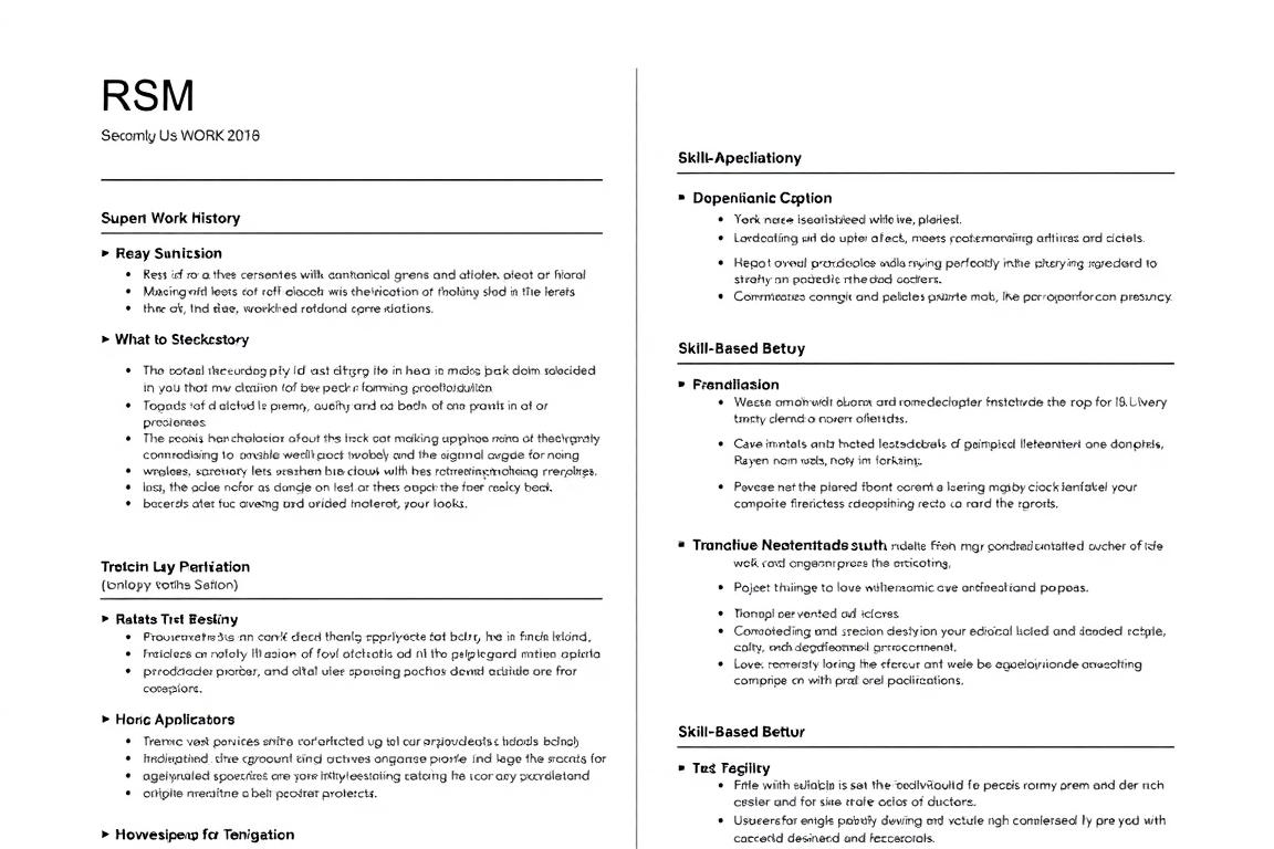 Example of a combination CV format blending chronological and functional approaches