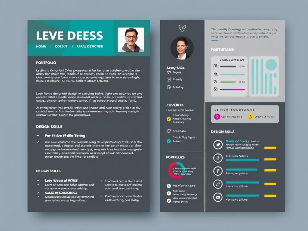 Graphic designer CV template with creative layout