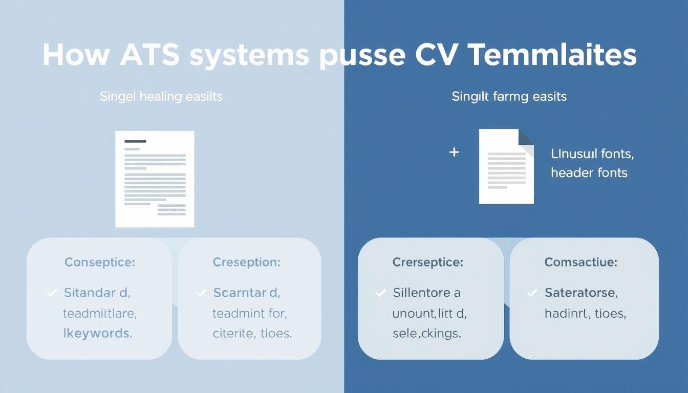 Diagram showing how ATS systems process CV templates