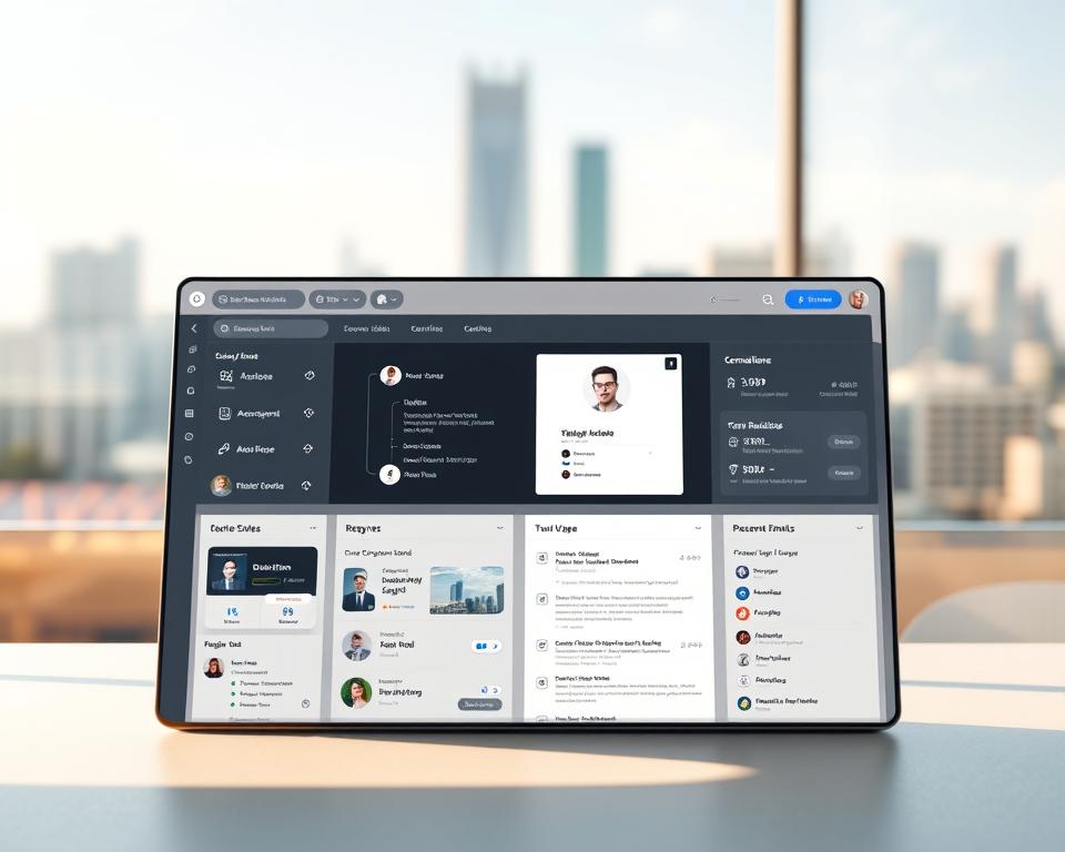 Temiz, minimalist bir tasarıma sahip şık, modern, yapay zeka destekli bir özgeçmiş oluşturma arayüzü. Ön planda, dinamik bir gösterge paneli özelleştirilebilir özgeçmiş şablonlarını ve kişiselleştirme seçeneklerini gösterir. Orta planda, büyük bir merkezi panel, sezgisel düzenleme araçları ve belirli iş başvuruları için optimize etme seçenekleriyle birlikte kullanıcının özgeçmişinin önizlemesini gösteriyor. Arka planda profesyonellik ve kariyer gelişimi hissi veren yumuşak, bulanık bir şehir manzarası yer alıyor. Sıcak, doğal aydınlatma sahneyi aydınlatarak sıcak ve kullanıcı dostu bir atmosfer yaratıyor. Genel kompozisyon, cilalı, yapay zeka ile geliştirilmiş bir özgeçmiş oluşturmak için verimli ve kolaylaştırılmış bir süreç öneriyor.