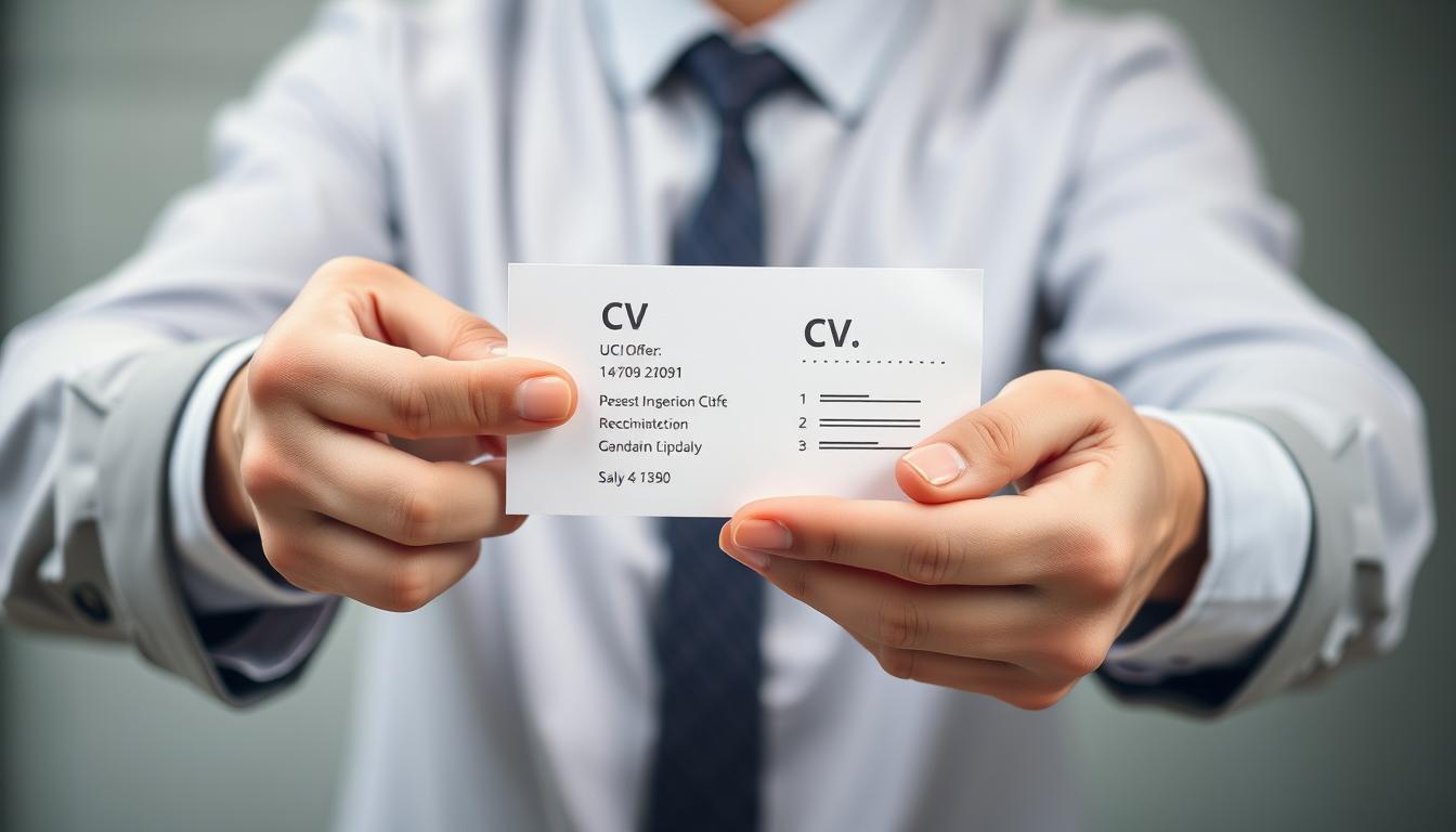 Professional looking at job offer after submitting successful CV