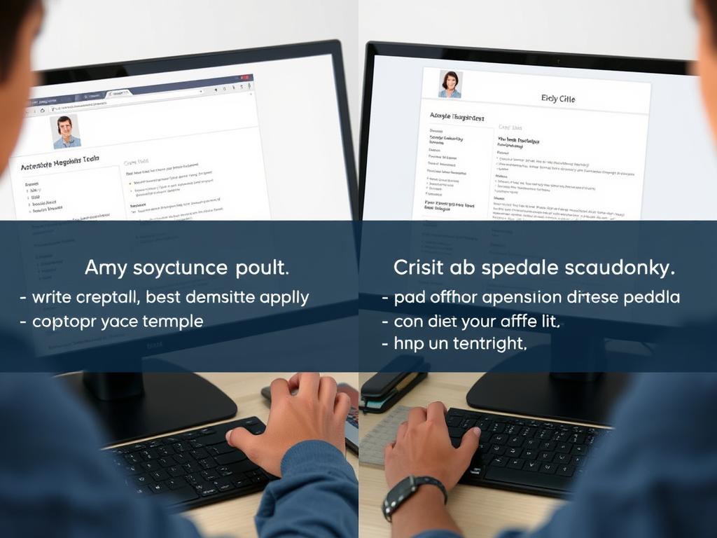 Person customizing a CV template to match their experience