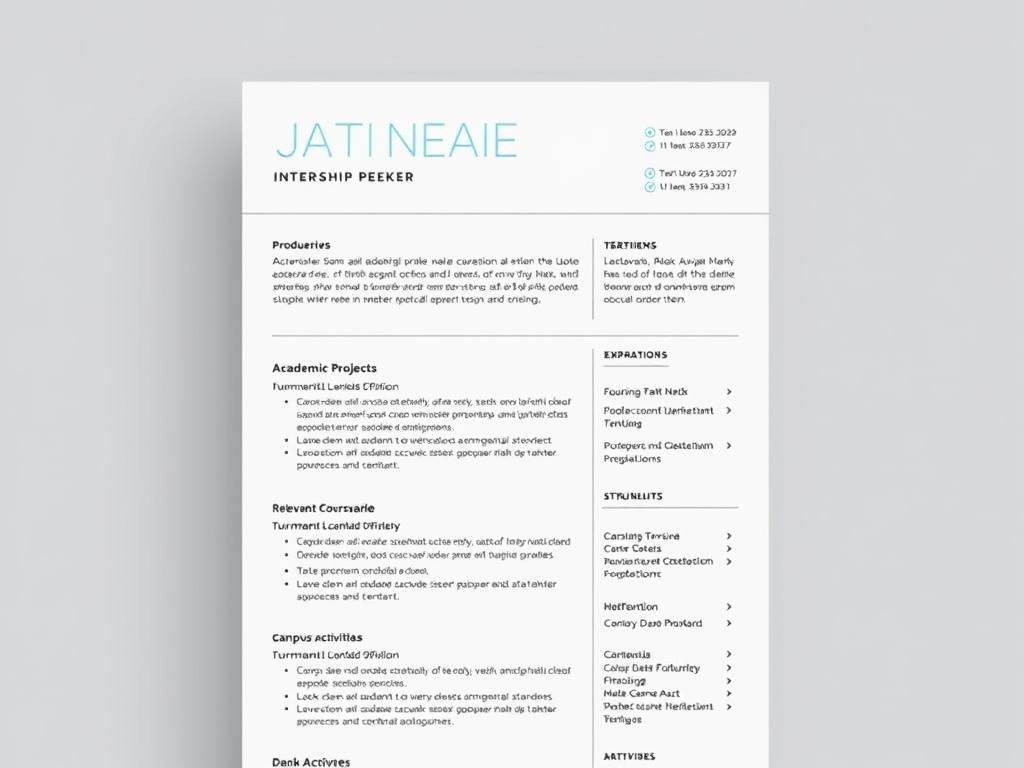 Internship seeker CV template