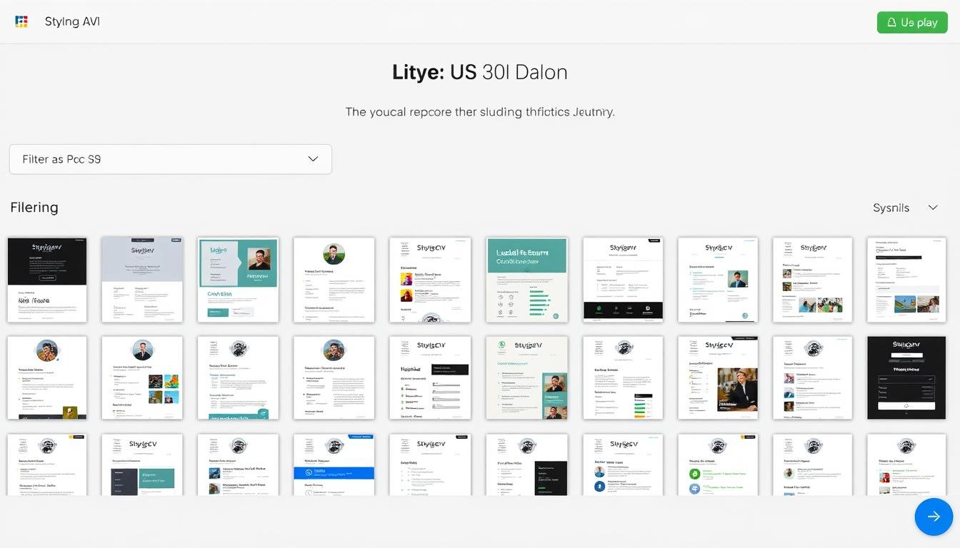 مجموعة متنوعة من قوالب السيرة الذاتية في StylingCV AI