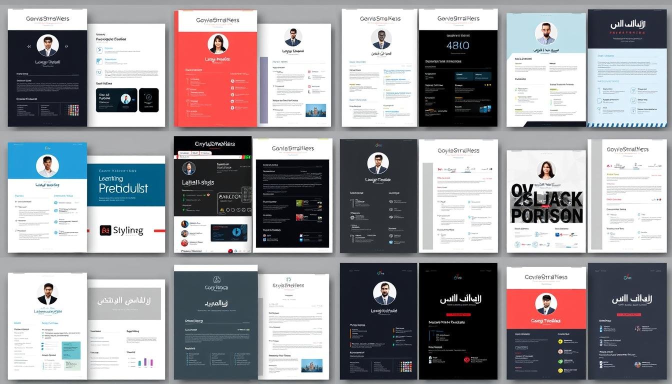 مجموعة متنوعة من قوالب السيرة الذاتية الاحترافية في StylingCV AI
