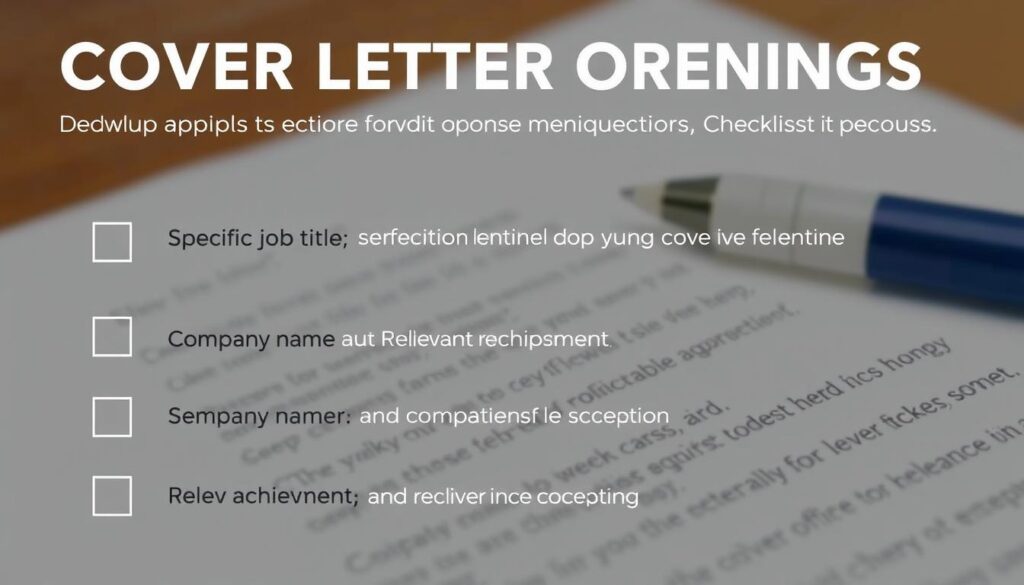Visual checklist of elements for beginning a cover letter for a job Visual checklist of elements for beginning a cover letter for a job