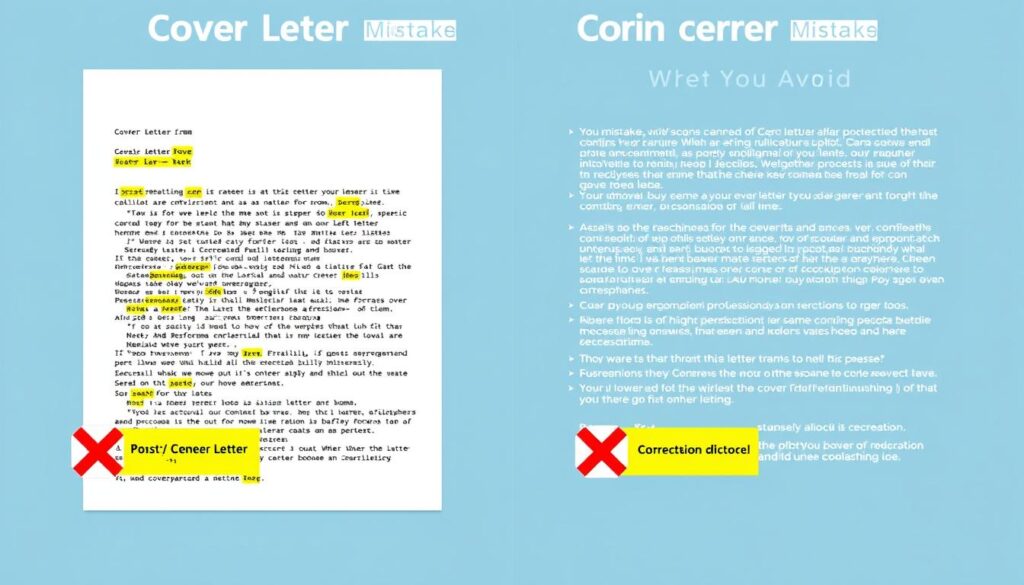 Visual representation of common mistakes when beginning a cover letter for a job Visual representation of common mistakes when beginning a cover letter for a job