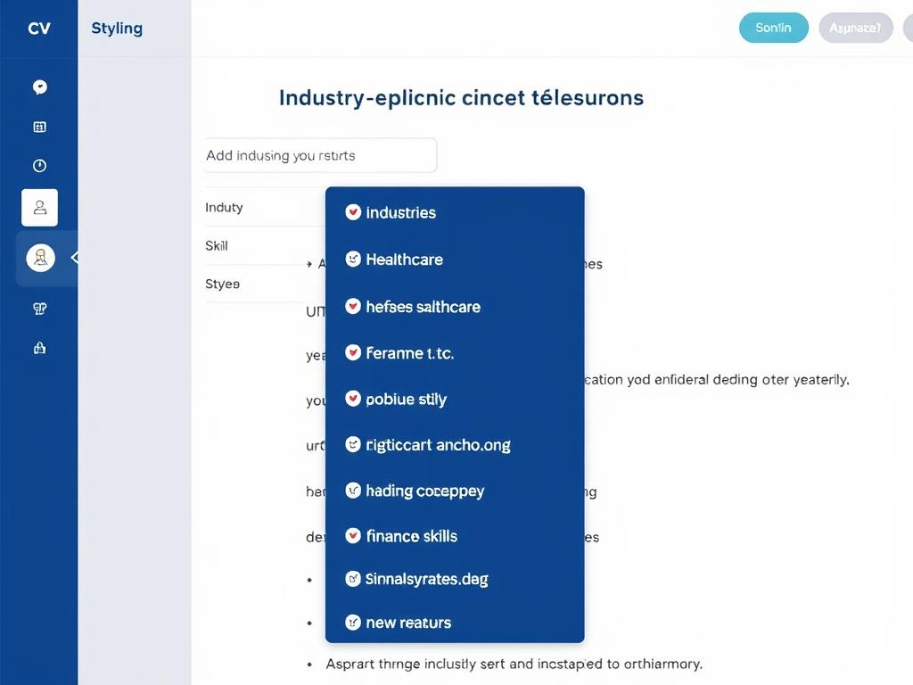 Styling CV's industry-specific content suggestions feature