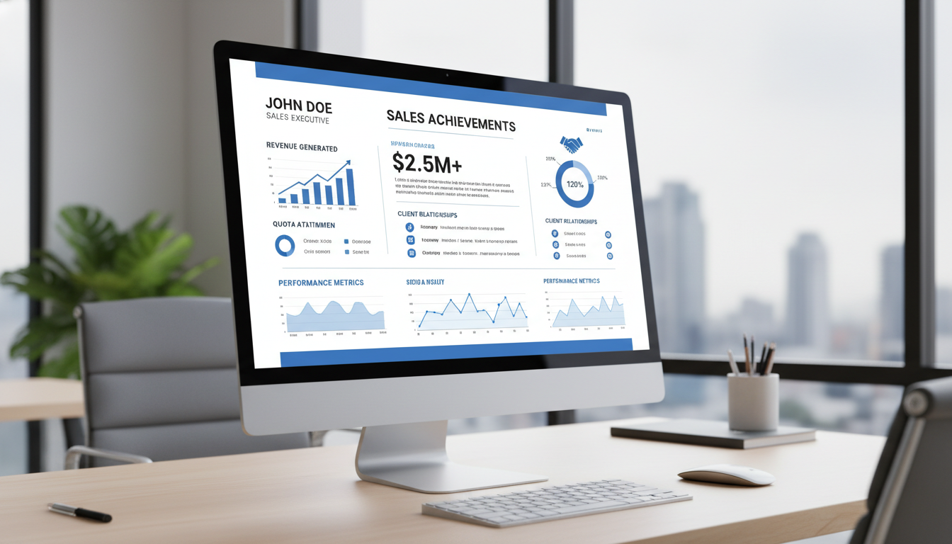 Professional sales resume template optimized for ATS with achievement metrics