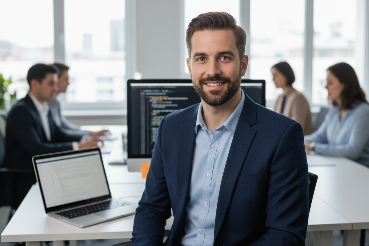 Software engineer success story portrait