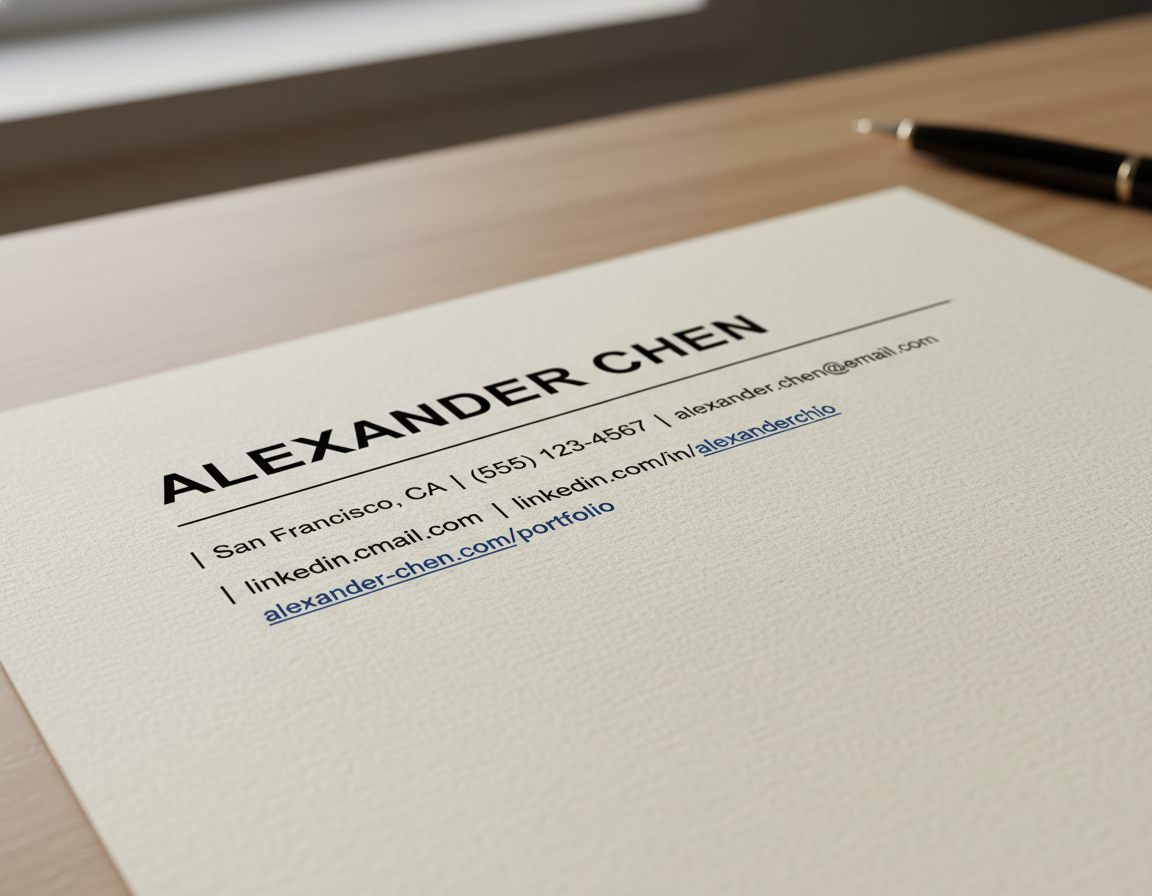 Portfolio URL placement in ATS friendly resume header