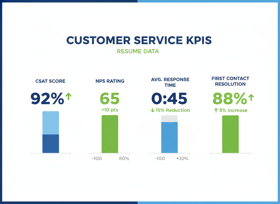 Customer service metrics dashboard in resume format