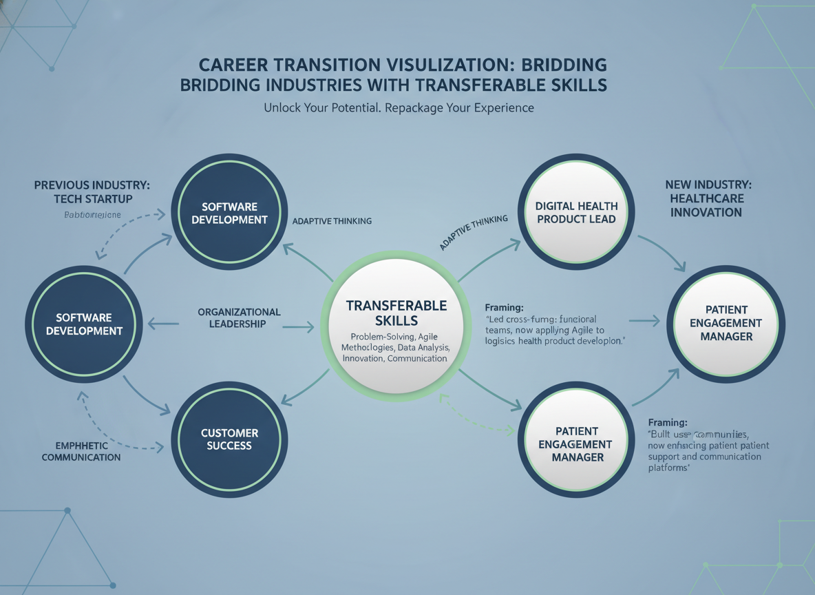 Transferable skills mapping diagram for career change