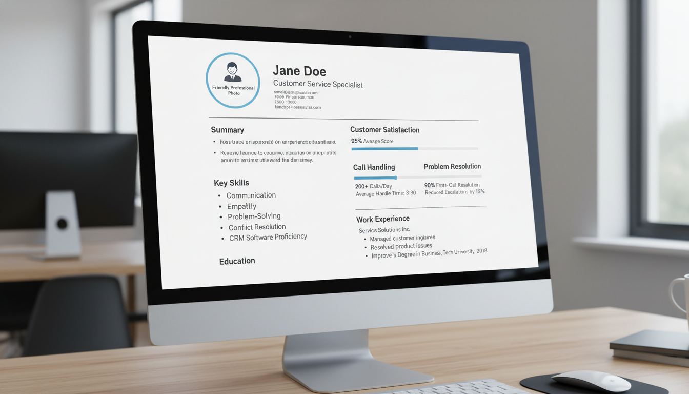 Customer service representative ATS resume template