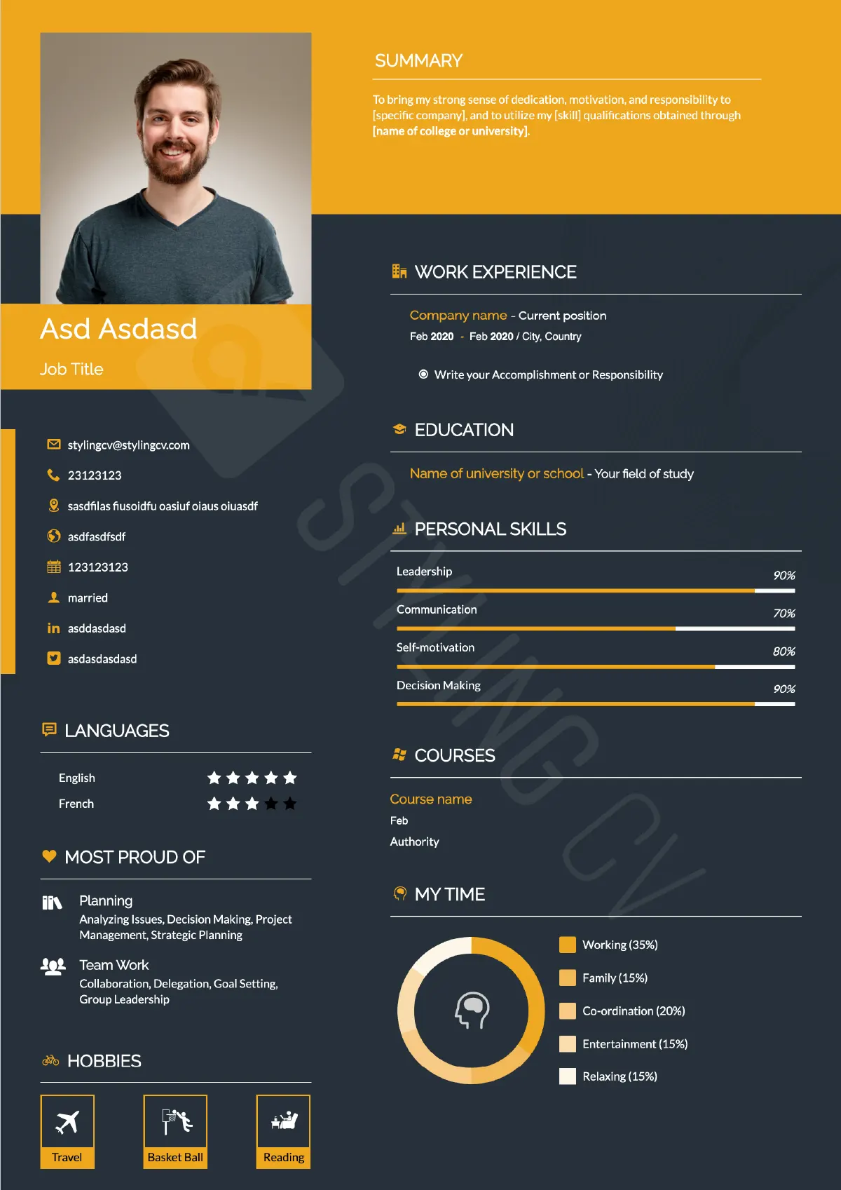 Confidence resume template