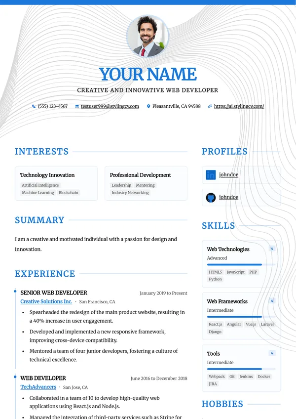 Accent resume template