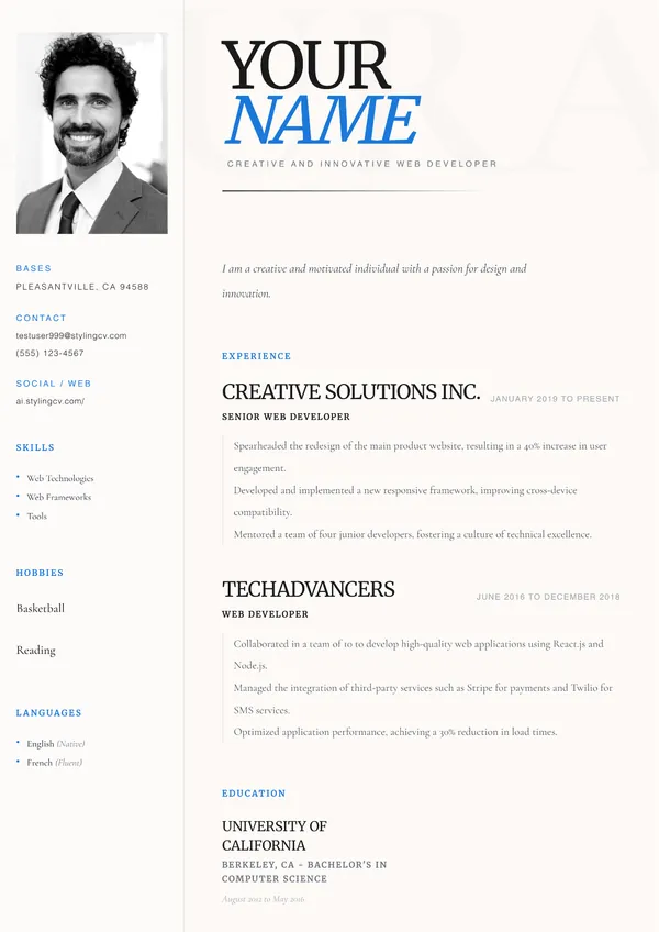 Aura resume template