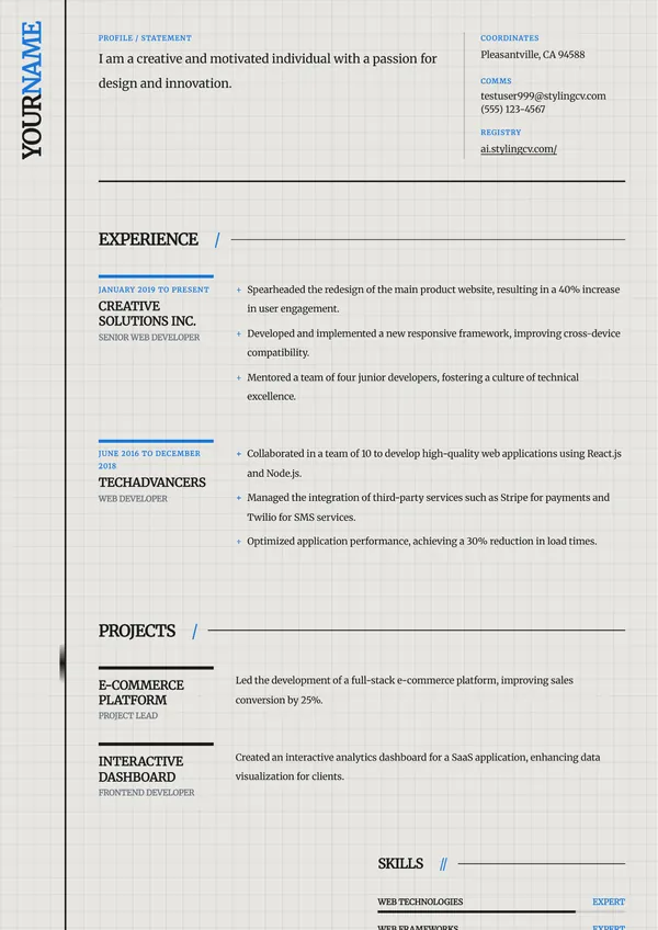 Axiom resume template