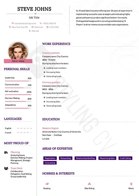 Corsa resume template
