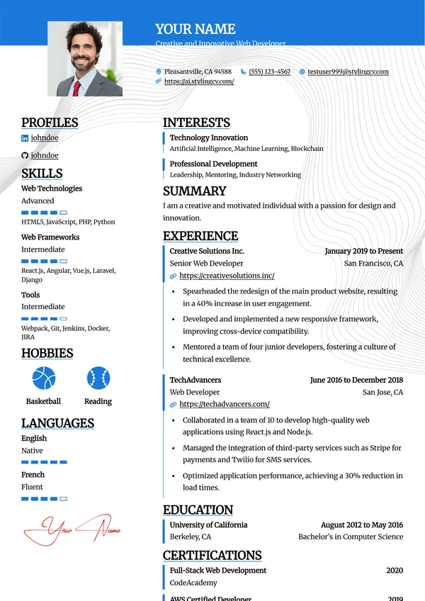 Essential resume template