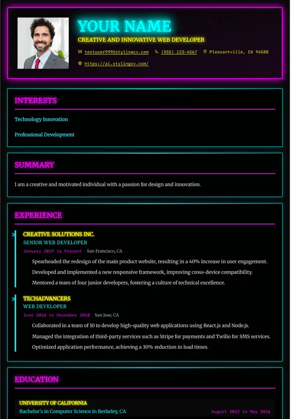Executive resume template