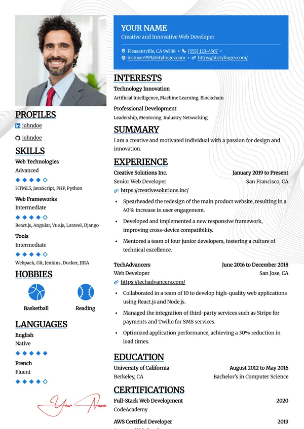Highlight resume template