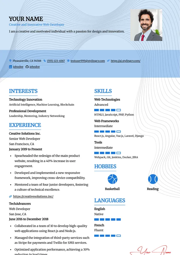 Leafish resume template