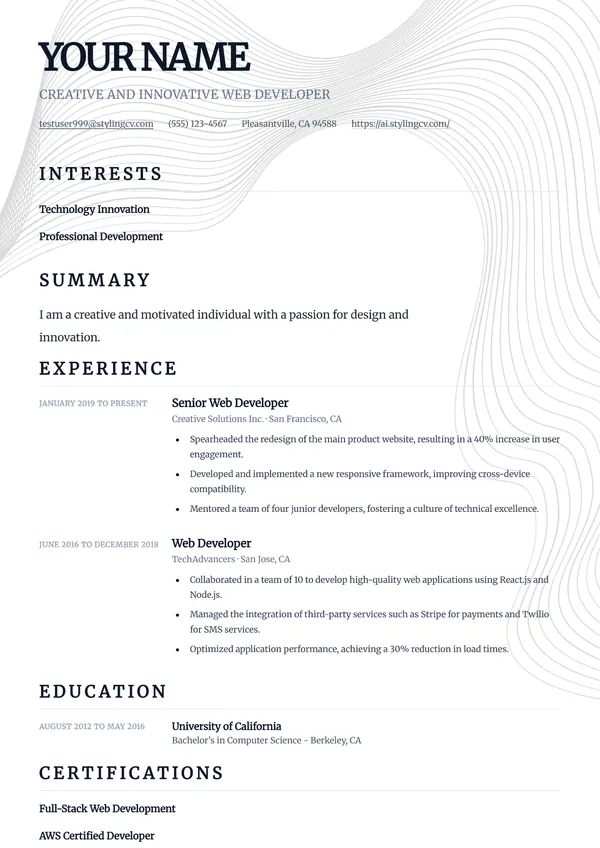Minimal resume template