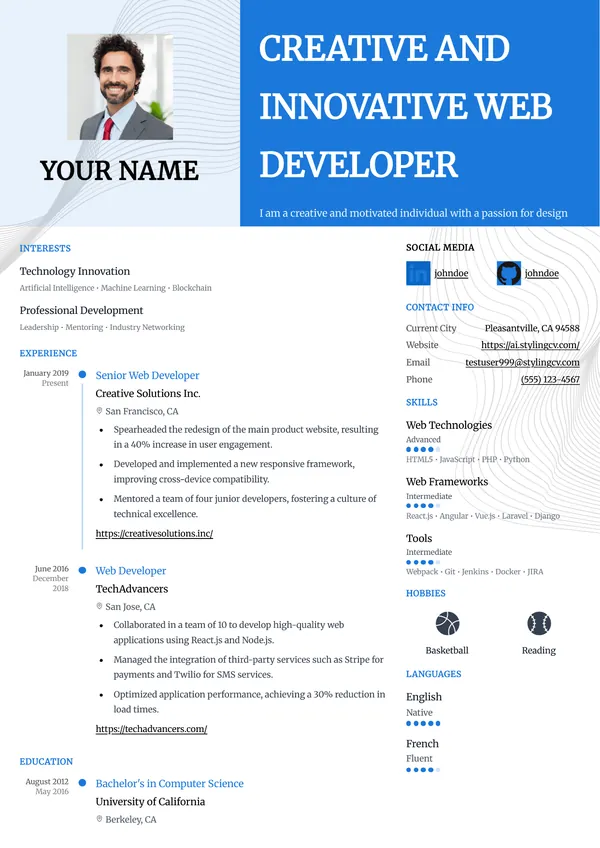 Modern resume template