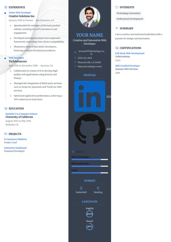 Newcast resume template