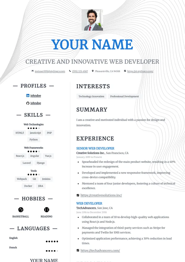 Nexus resume template