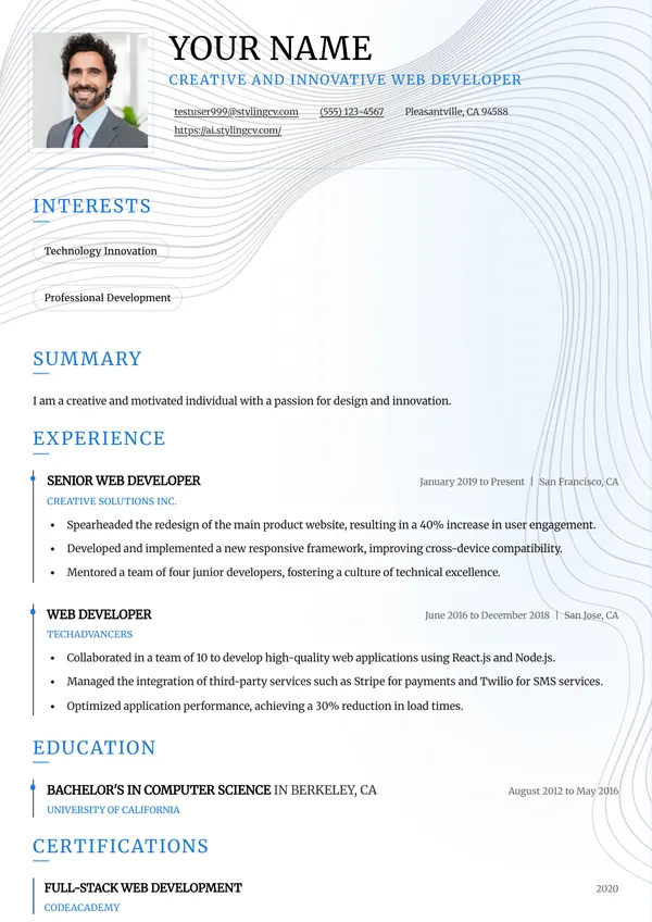 Slate resume template