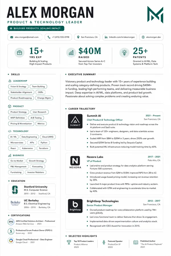 Vanguard resume template