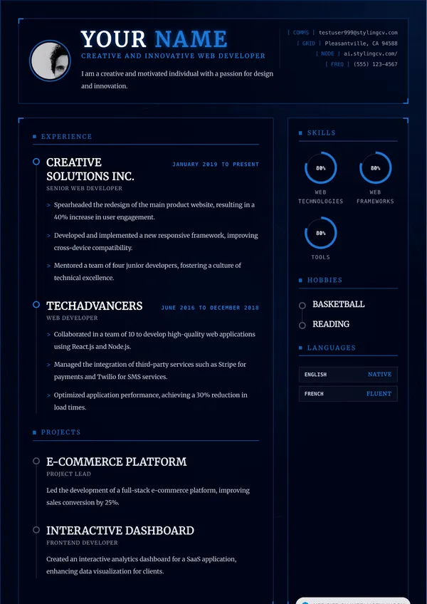 Vortex resume template